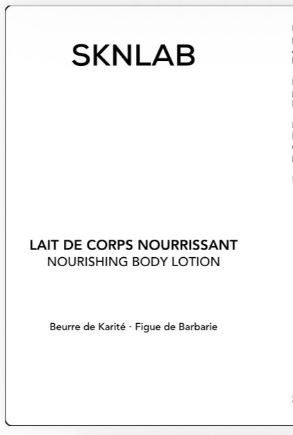 SKNLAB LAIT DE CORPS REGENERANT NOURRISSANT